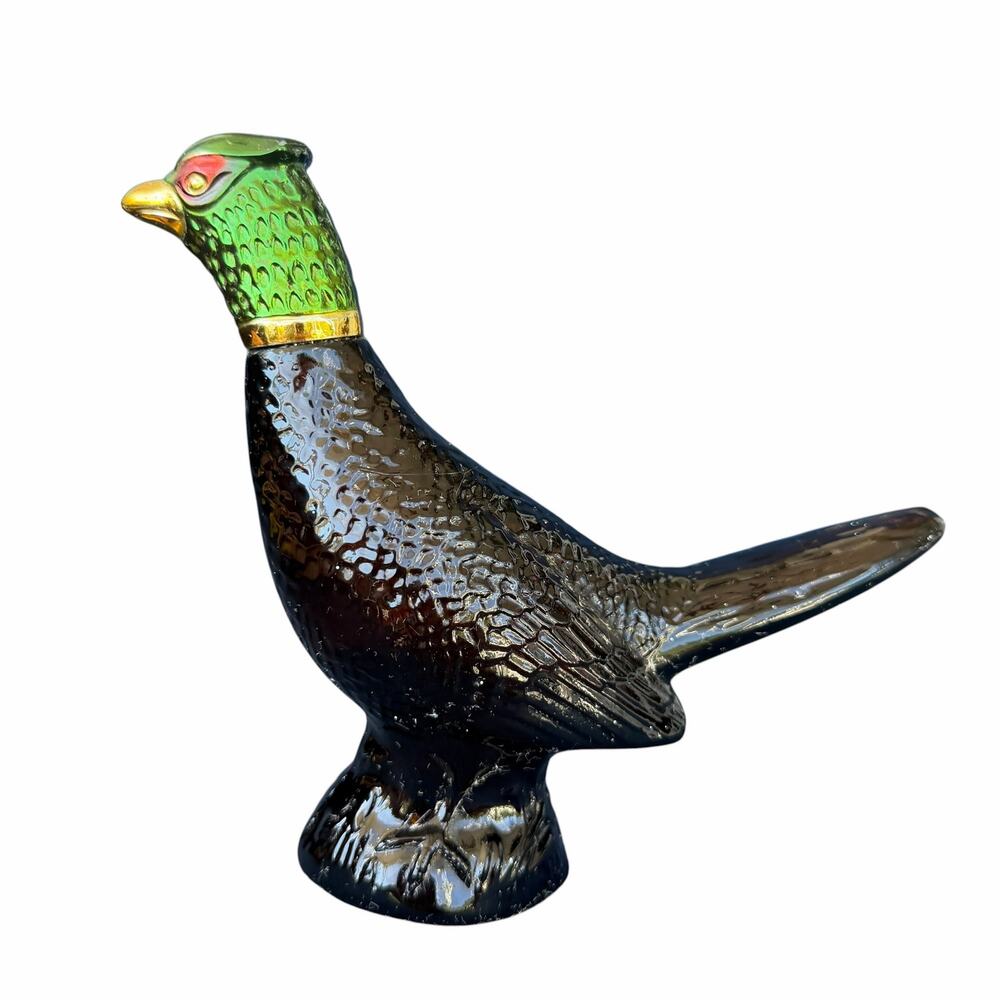 Vintage Avon Pheasant Decanter Glass Cologne Bird Bottle Empty Collectible Hunt
